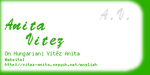 anita vitez business card