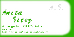 anita vitez business card